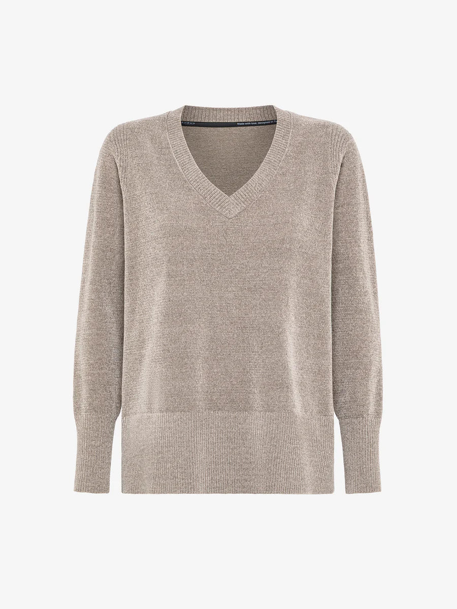DW5-634 Maglia Velvet Vent V-Neck Tobacco Woman