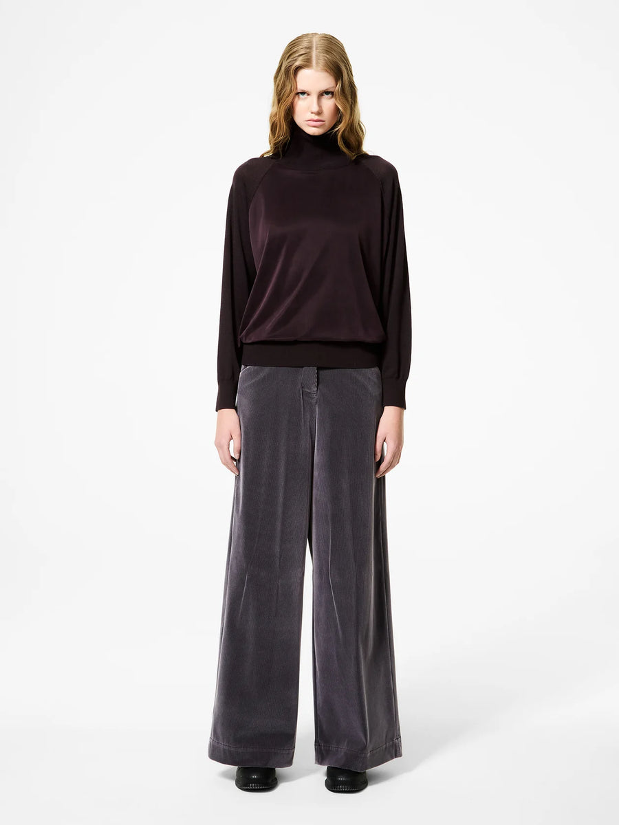 DW5-664 Maglia Cupro Turtleneck Soft Black Woman