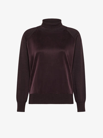 DW5-664 Maglia Cupro Turtleneck Soft Bordeaux Woman