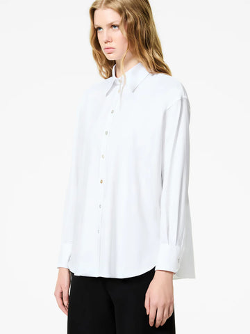 DW5-807 Oxford Jacquard Boyfriend Wom Shirt White