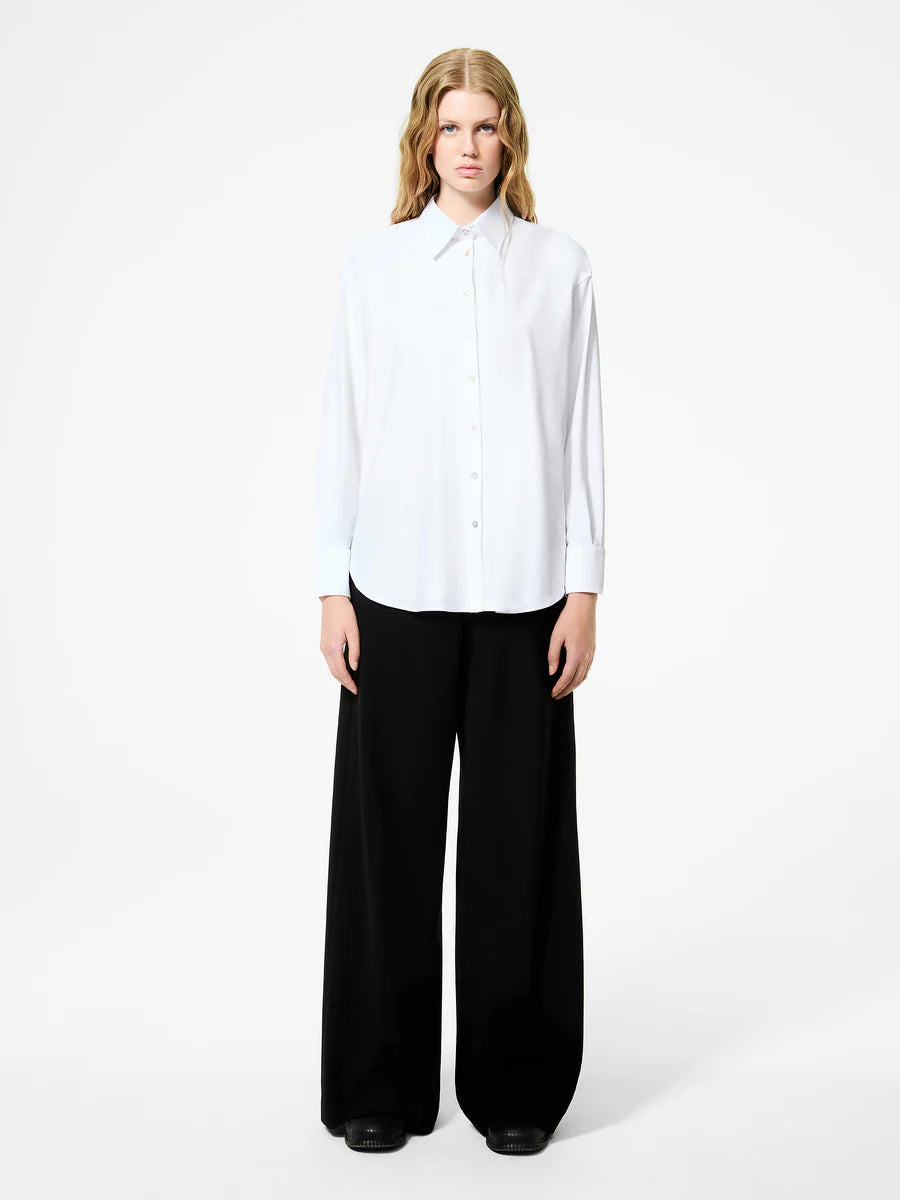 DW5-807 Oxford Jacquard Boyfriend Wom Shirt White