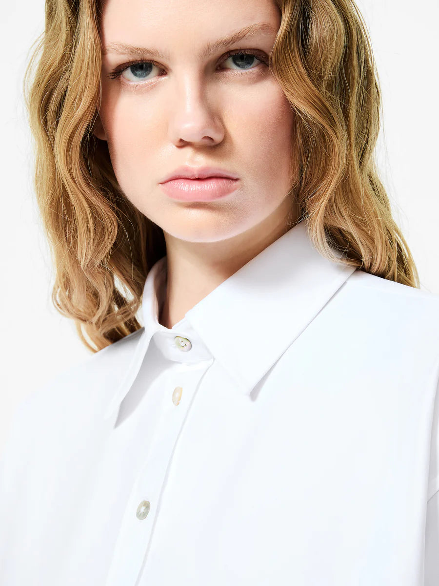 DW5-807 Oxford Jacquard Boyfriend Wom Shirt White