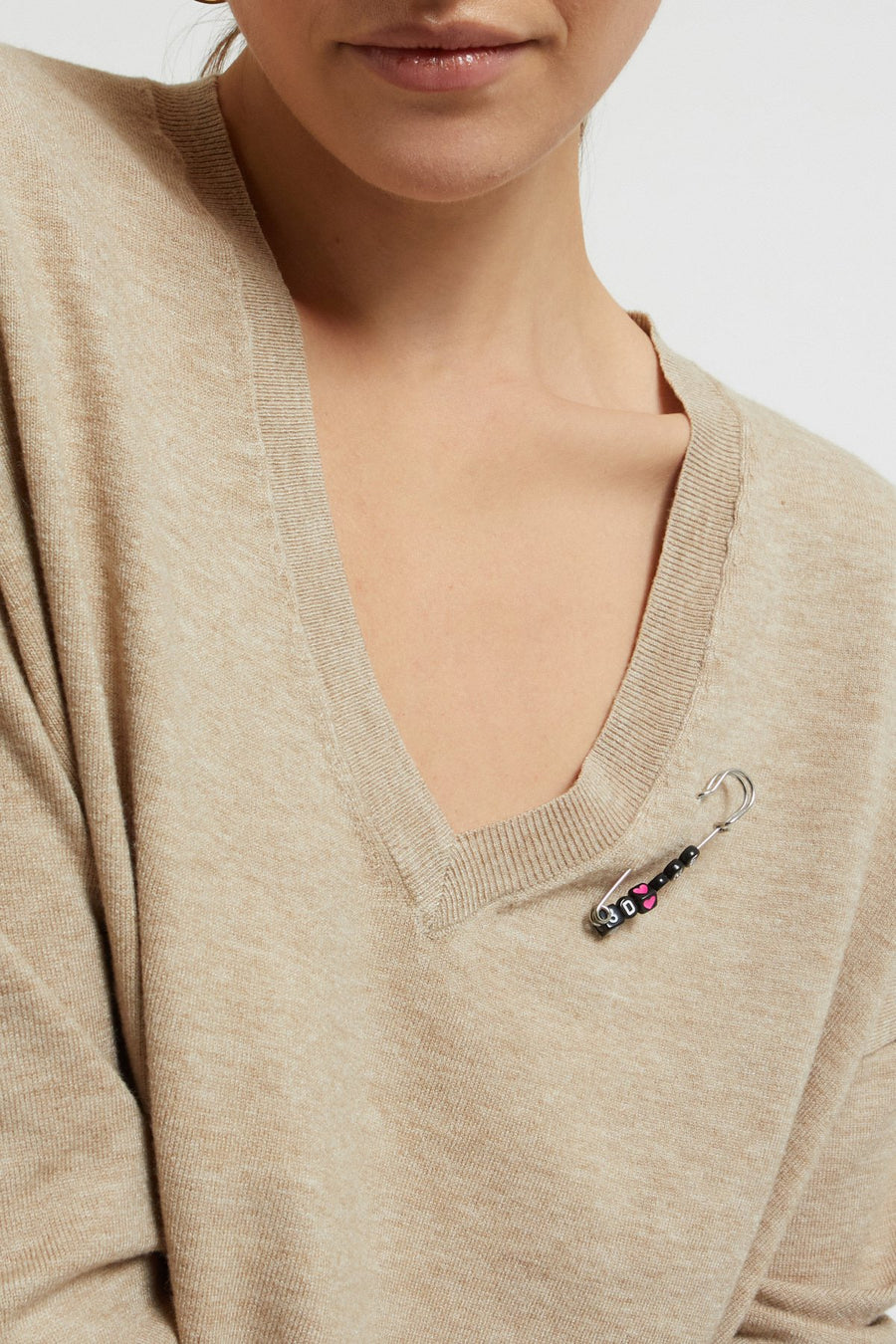 W5-DK9213 Maglia con Ricamo Ecru