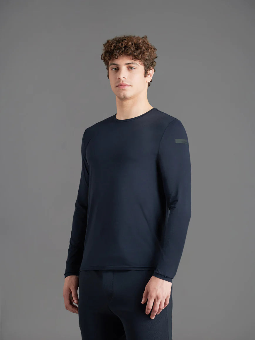 UW3-070 T-Shirt Oxford Manica Lunga Blue/Black Man