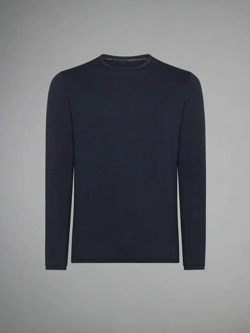 UW3-070 T-Shirt Oxford Manica Lunga Blue/Black Man