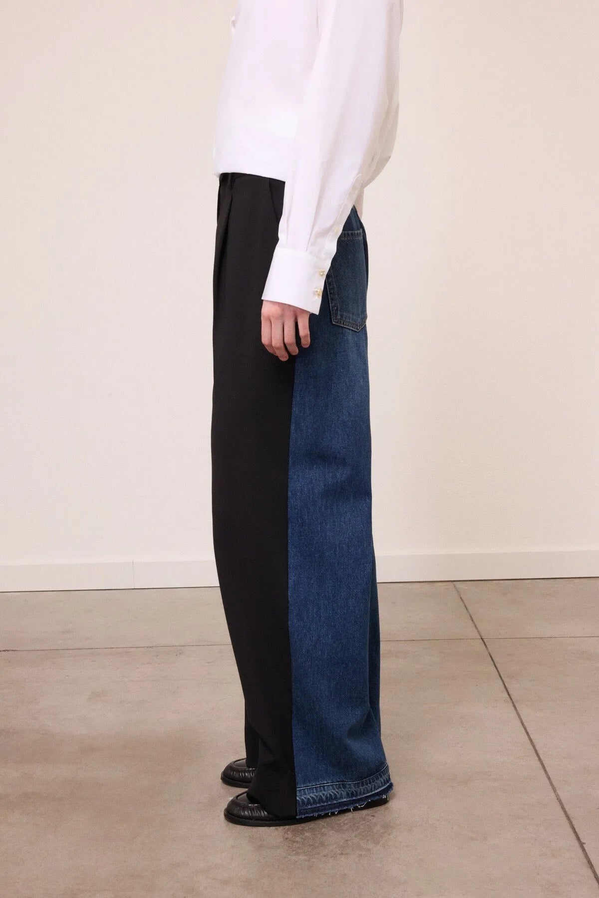 W6-DP0104 Pantalone Palazzo Bimateriale