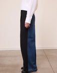 W6-DP0104 Pantalone Palazzo Bimateriale