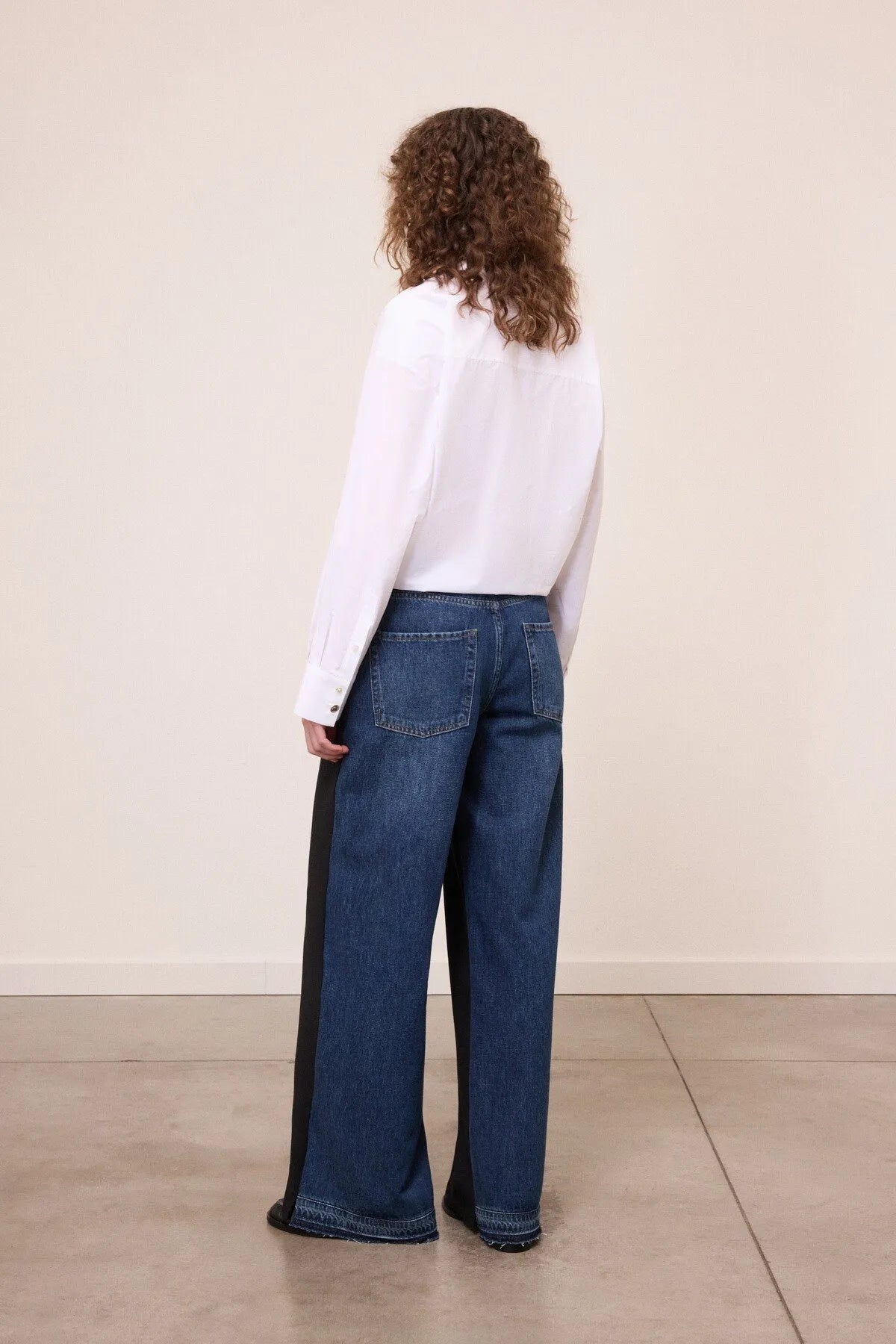 W6-DP0104 Pantalone Palazzo Bimateriale