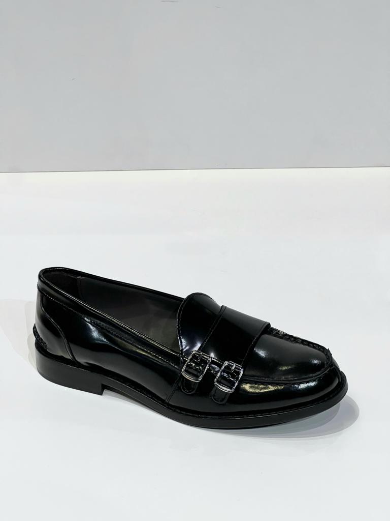 W3-PRA206 Mocassino Fibbia Nero Woman