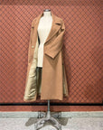 W3-DG5871 Cappotto Misto Lana con Cintura Sand