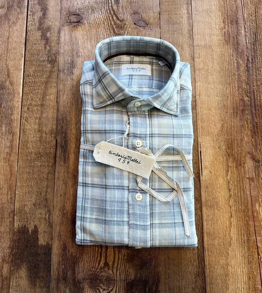 W1-DIFN7L Camicia Regular Quadri Grigio Man