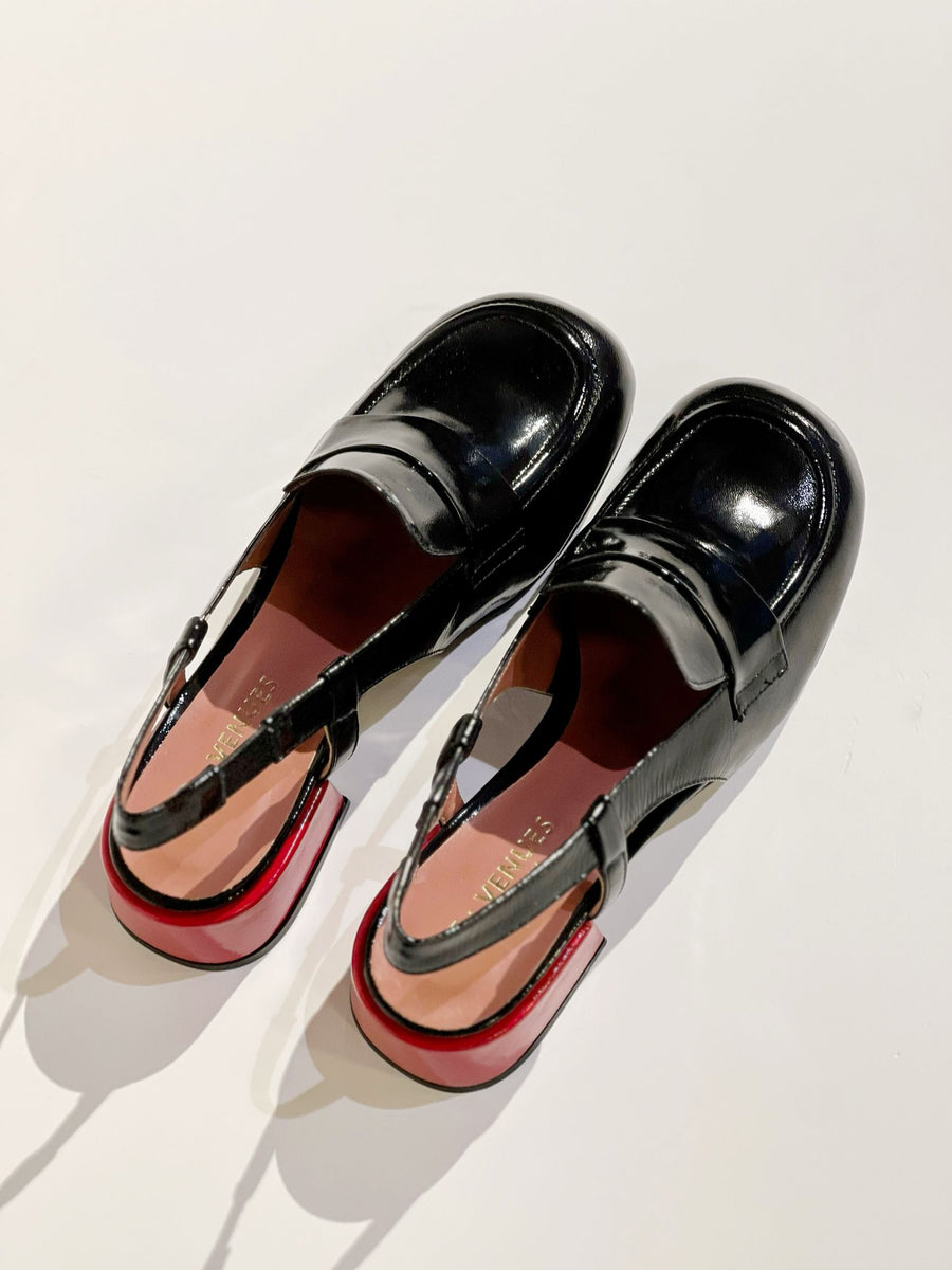 S4-9510 Mocassino Tropez Nero/Rosso