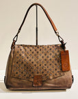 S4-579 Borsa Rock Vintage Borchie Taupe