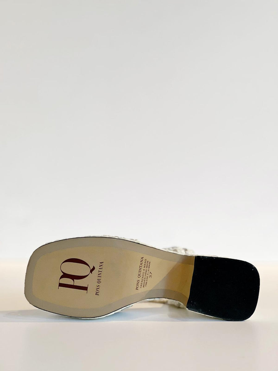 S3-10418 GUINEA Sandalo Intrecciato Milk Silver