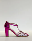 S3-3304 Sandalo Cestino Tacco Fucsia/Lilla