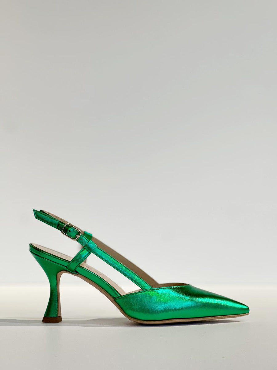 S3-8724 Décolleté Slingback Laminato Menta