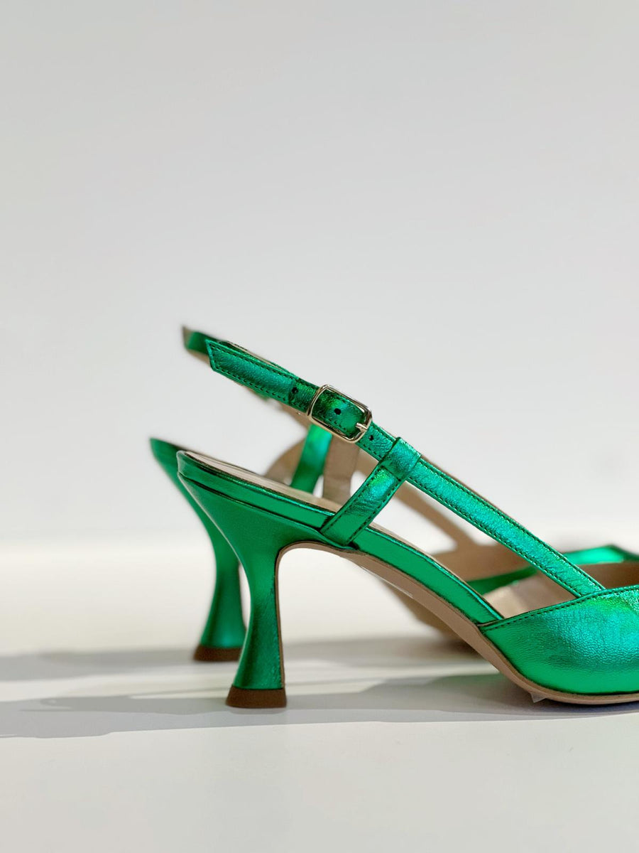 S3-8724 Décolleté Slingback Laminato Menta