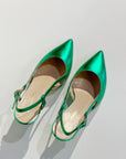 S3-8724 Décolleté Slingback Laminato Menta