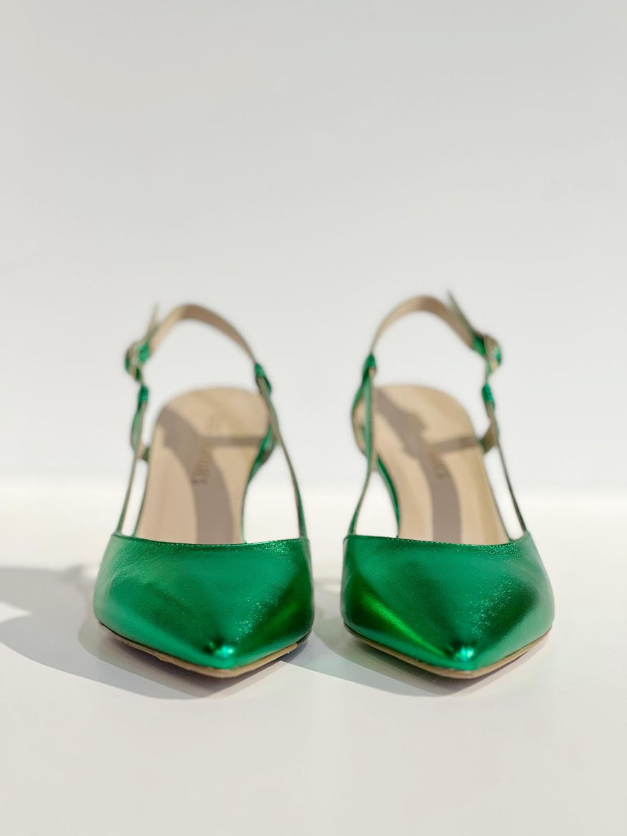 S3-8724 Décolleté Slingback Laminato Menta