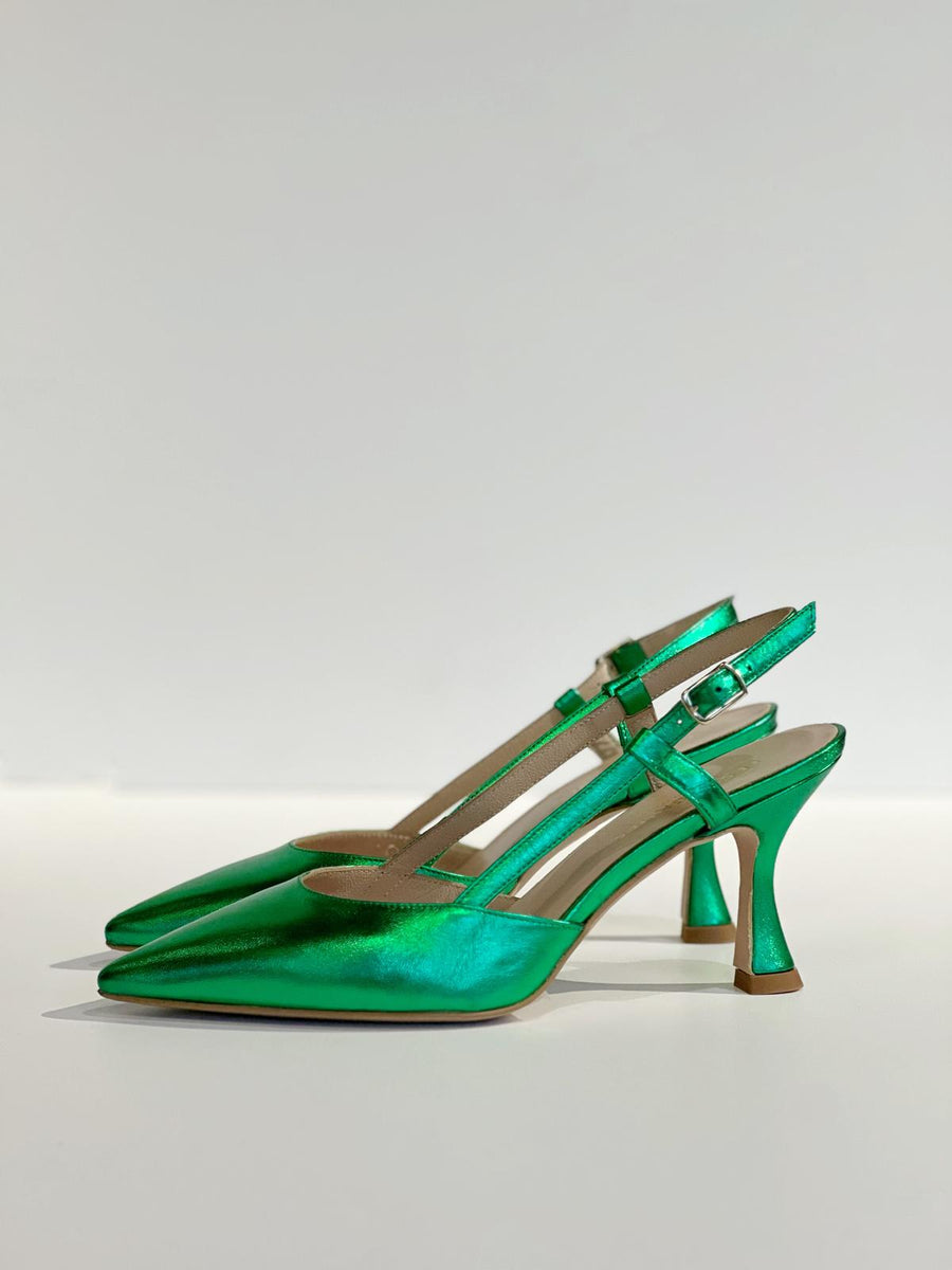 S3-8724 Décolleté Slingback Laminato Menta