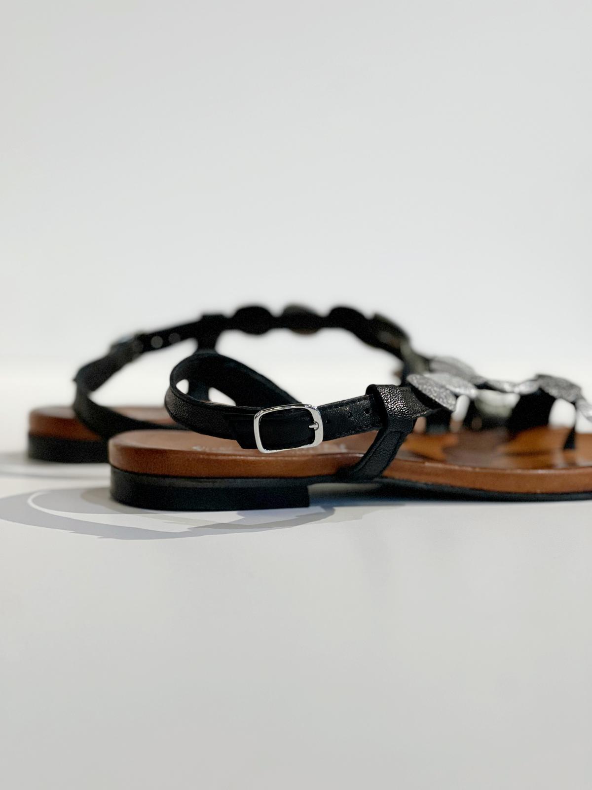 S3-1622 Infradito Medaglione Nero