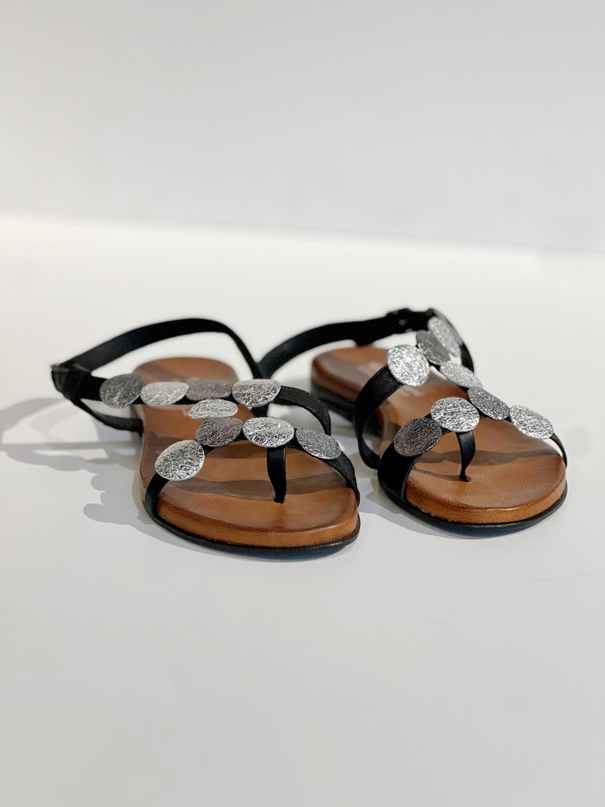 S3-1622 Infradito Medaglione Nero