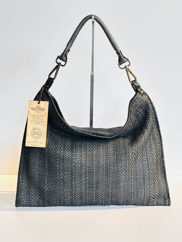 W4-401 Borsa Vintage Piatta Intrecciata Grey