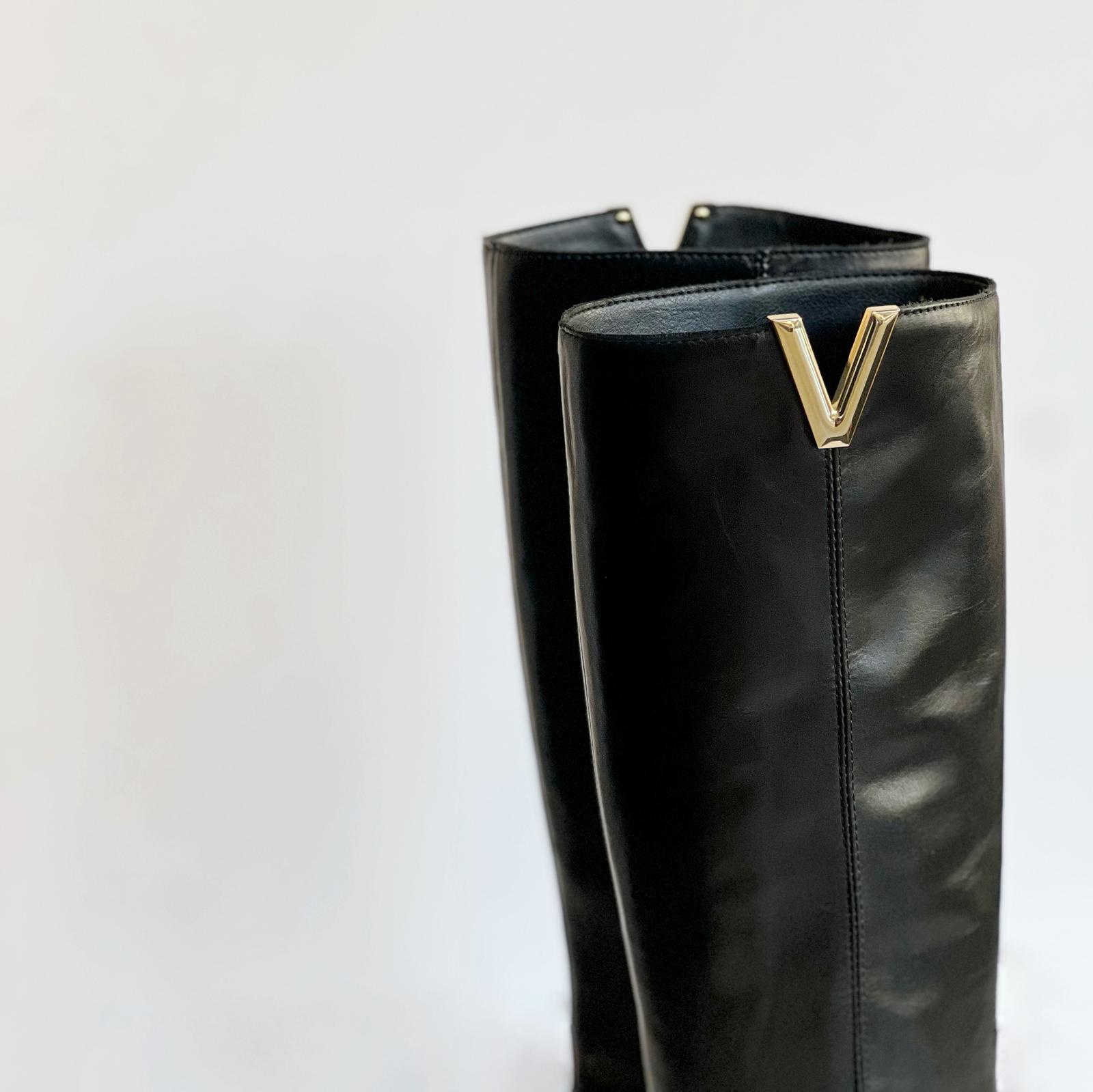 W5-T25 Stivale Zeppa Interna V Oro Nero