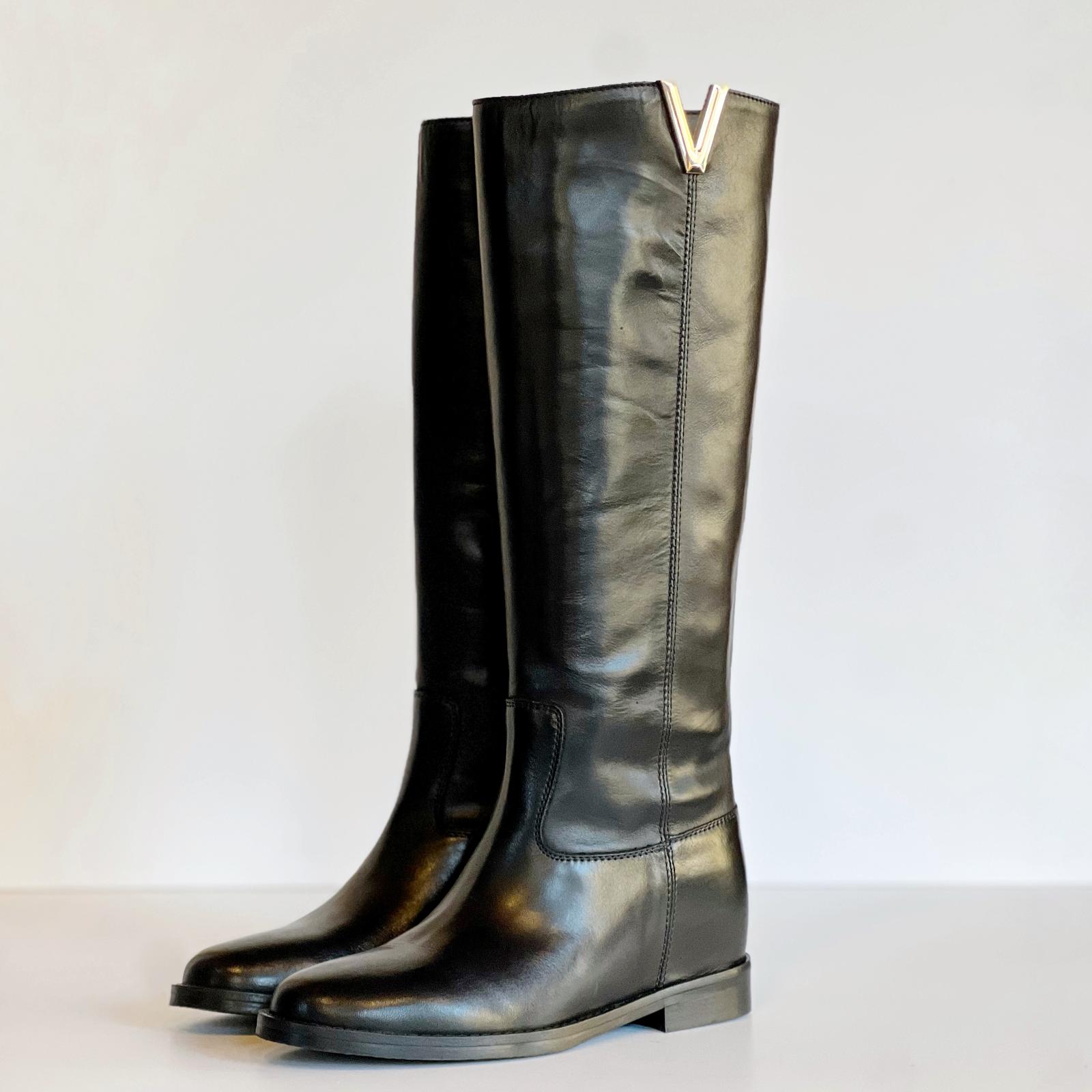 W5-T25 Stivale Zeppa Interna V Oro Nero