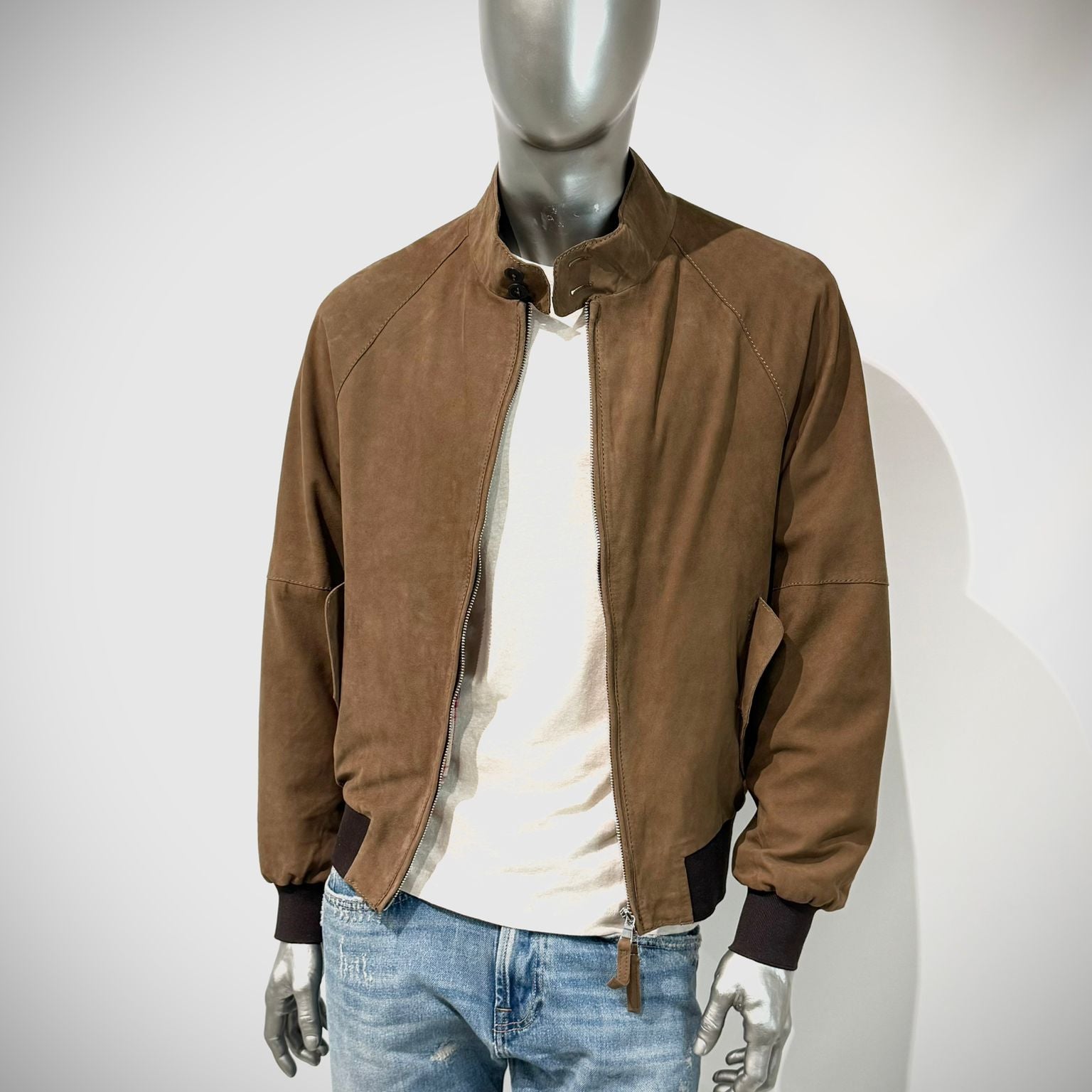 US6-EDGAR Giubbotto Pelle Scamosciata Sesame Man