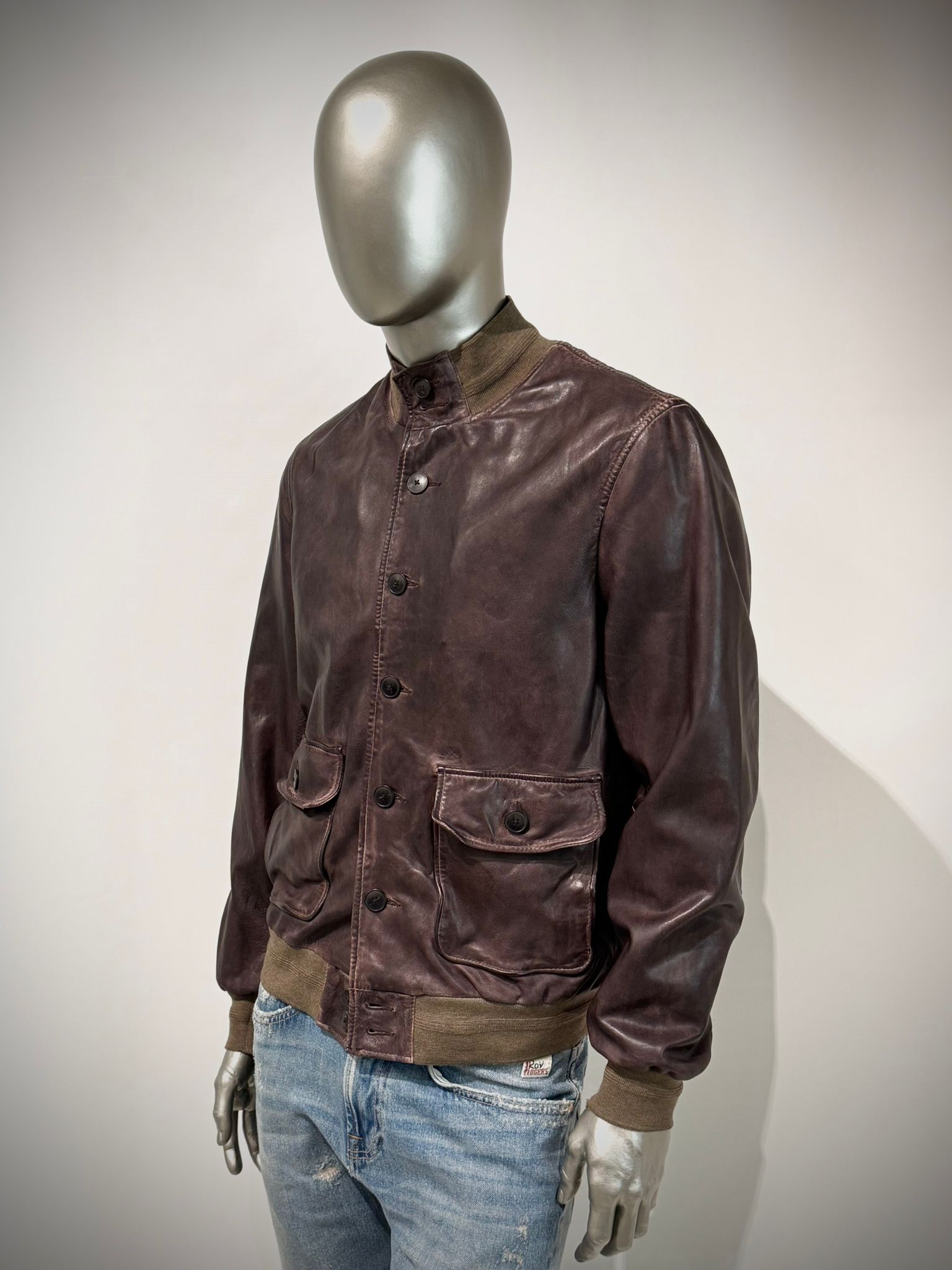 US6-MARCO POLO Giubbotto Pelle Dark Brown Man
