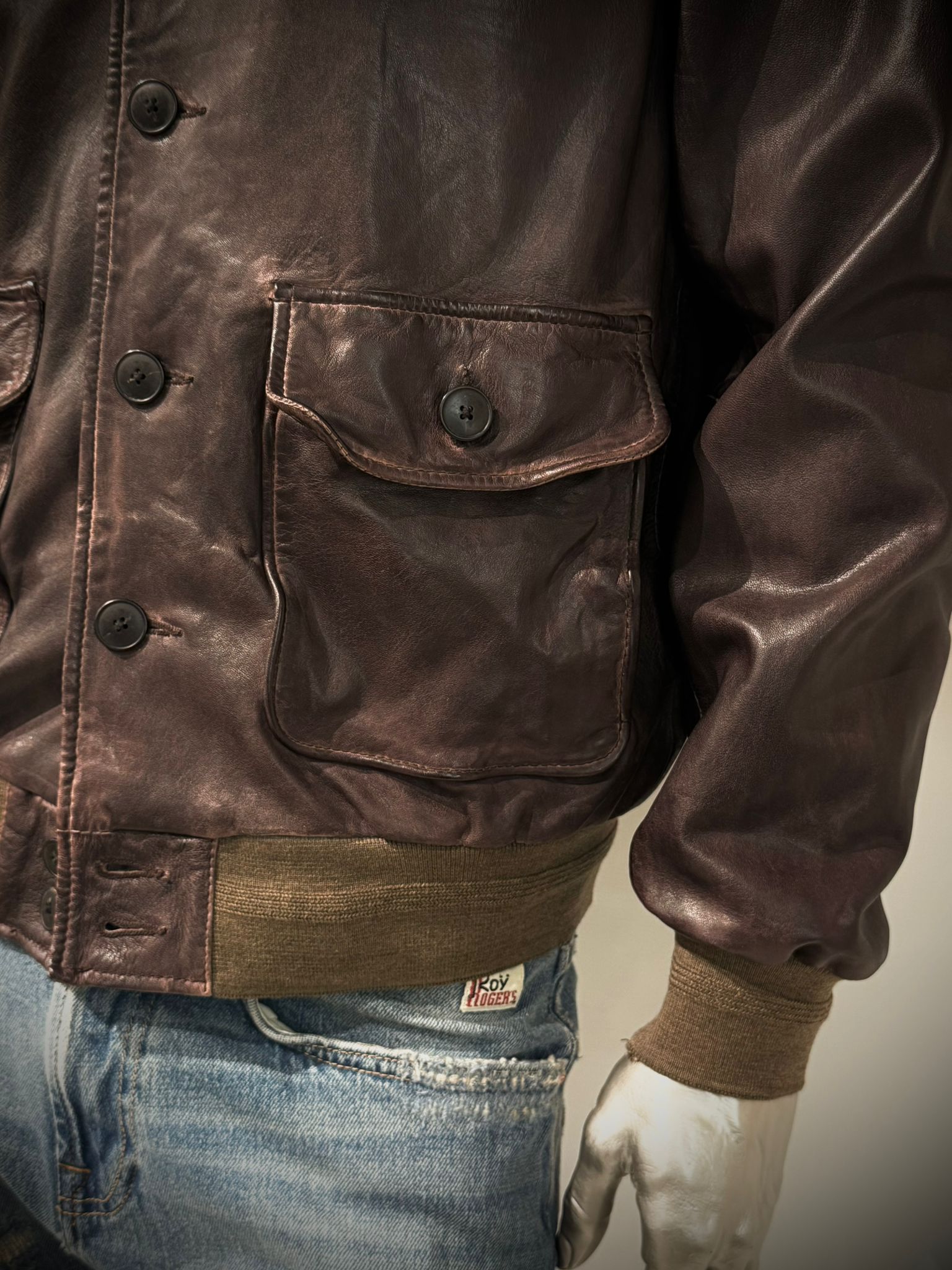 US6-MARCO POLO Giubbotto Pelle Dark Brown Man
