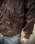 US6-MARCO POLO Giubbotto Pelle Dark Brown Man