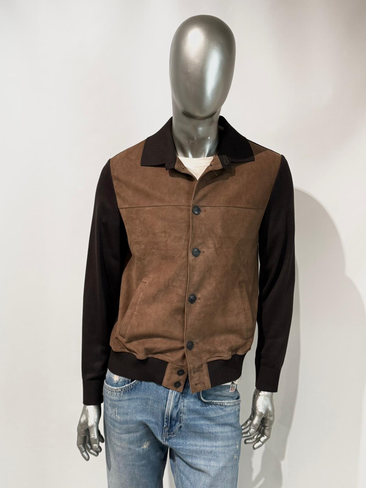US6-SIMPLE Giubbotto Suede Maglia Pecan/Dark Brown Man