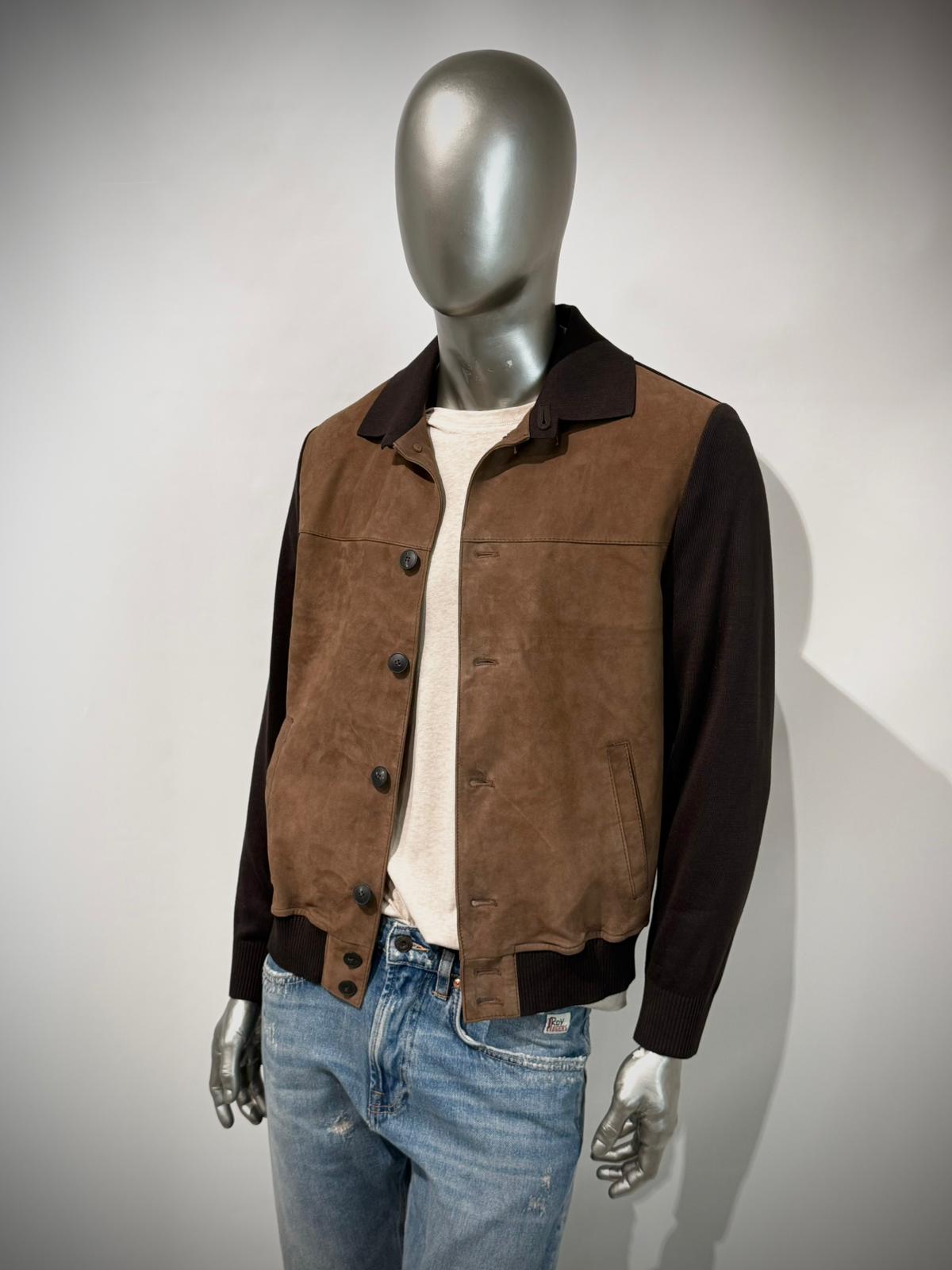US6-SIMPLE Giubbotto Suede Maglia Pecan/Dark Brown Man