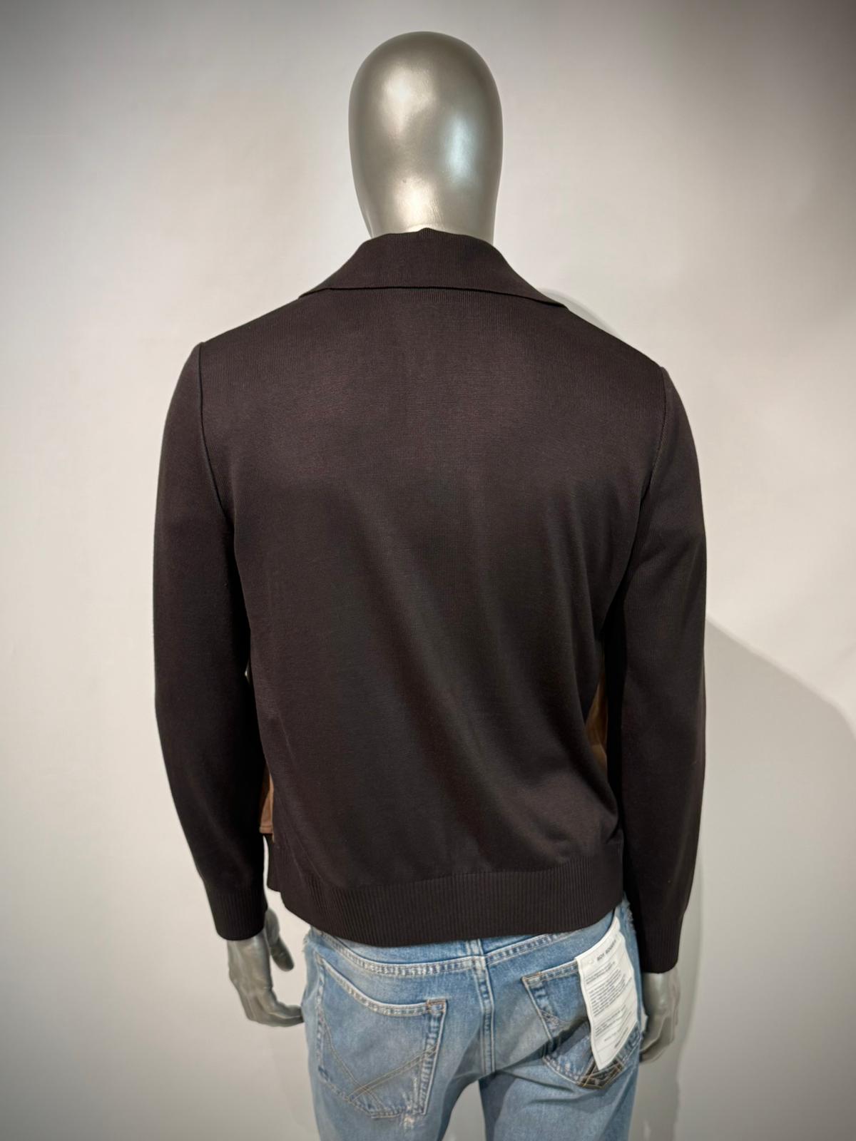 US6-SIMPLE Giubbotto Suede Maglia Pecan/Dark Brown Man