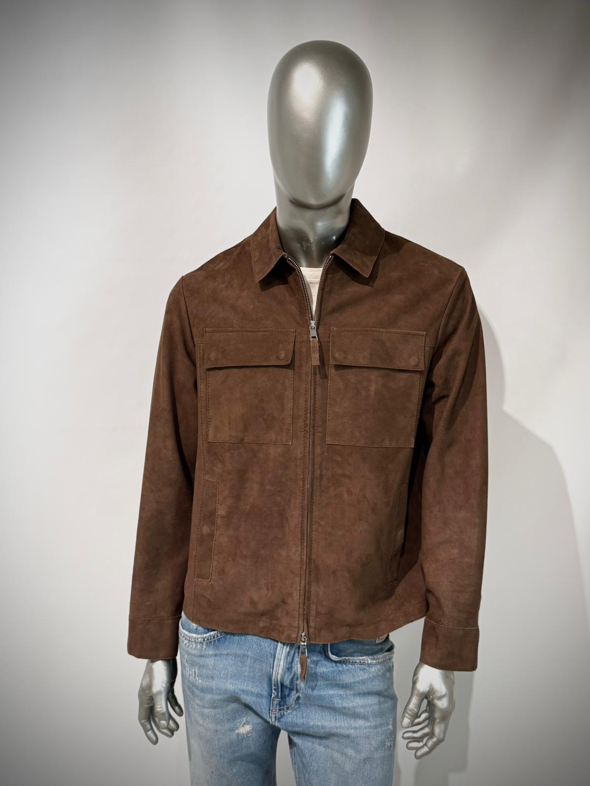 US6-TARRAGON Giubbotto Pelle Scamosciata Pecan Man