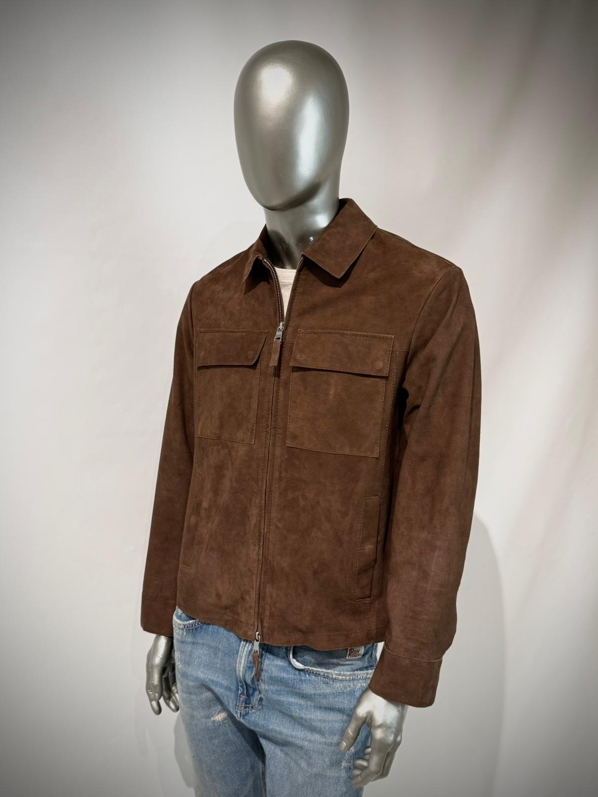 US6-TARRAGON Giubbotto Pelle Scamosciata Pecan Man