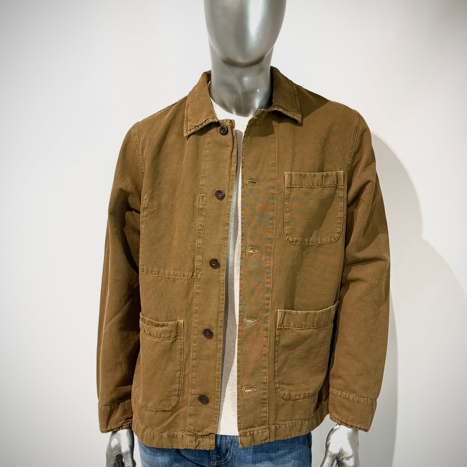 US6-ST.MALO Work Jacket Linen Tabacco Man