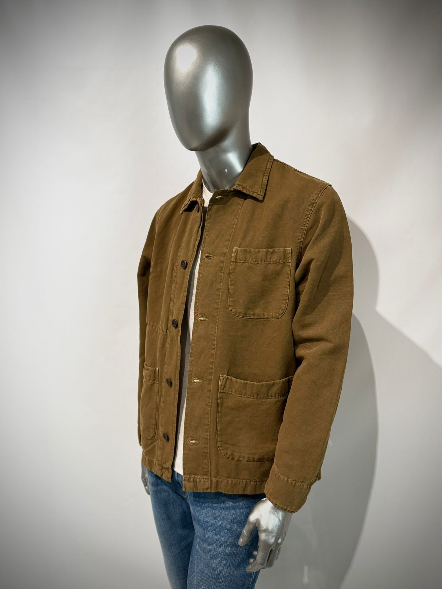 US6-ST.MALO Work Jacket Linen Tabacco Man
