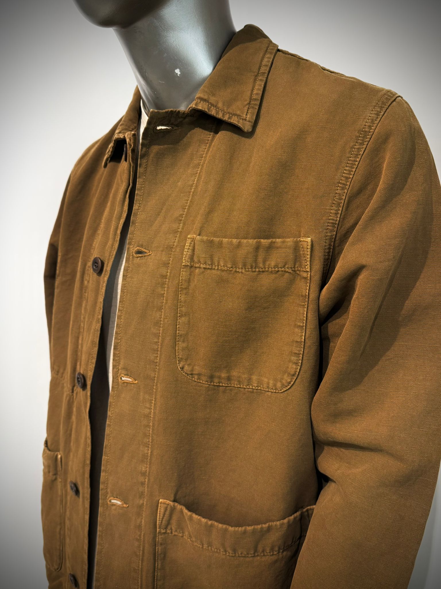 US6-ST.MALO Work Jacket Linen Tabacco Man