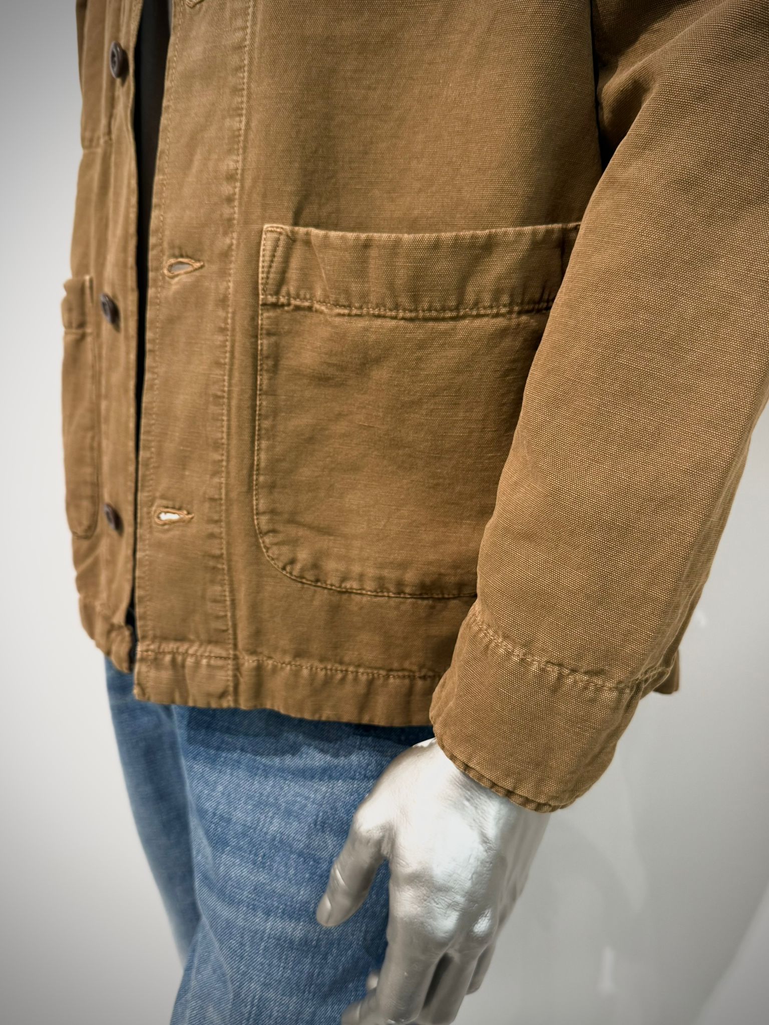 US6-ST.MALO Work Jacket Linen Tabacco Man