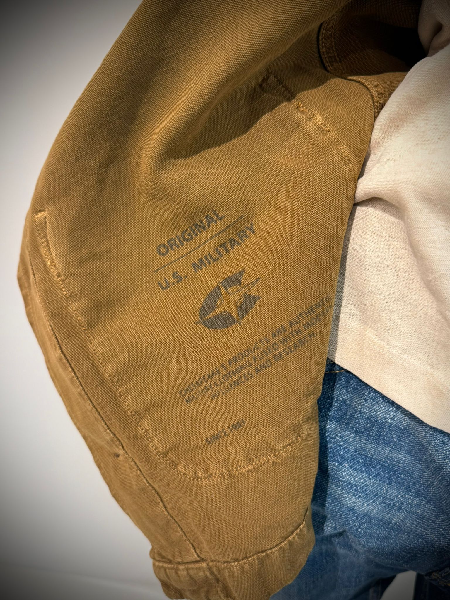 US6-ST.MALO Work Jacket Linen Tabacco Man