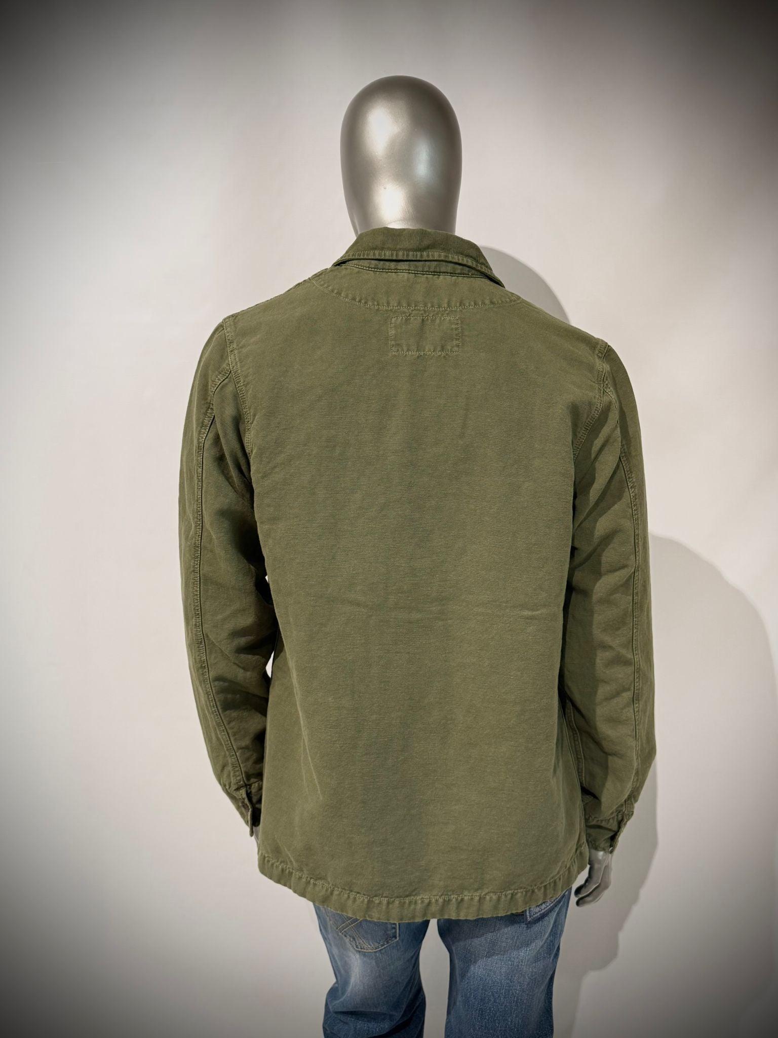 US6-ST.MALO Work Jacket Linen Green Man