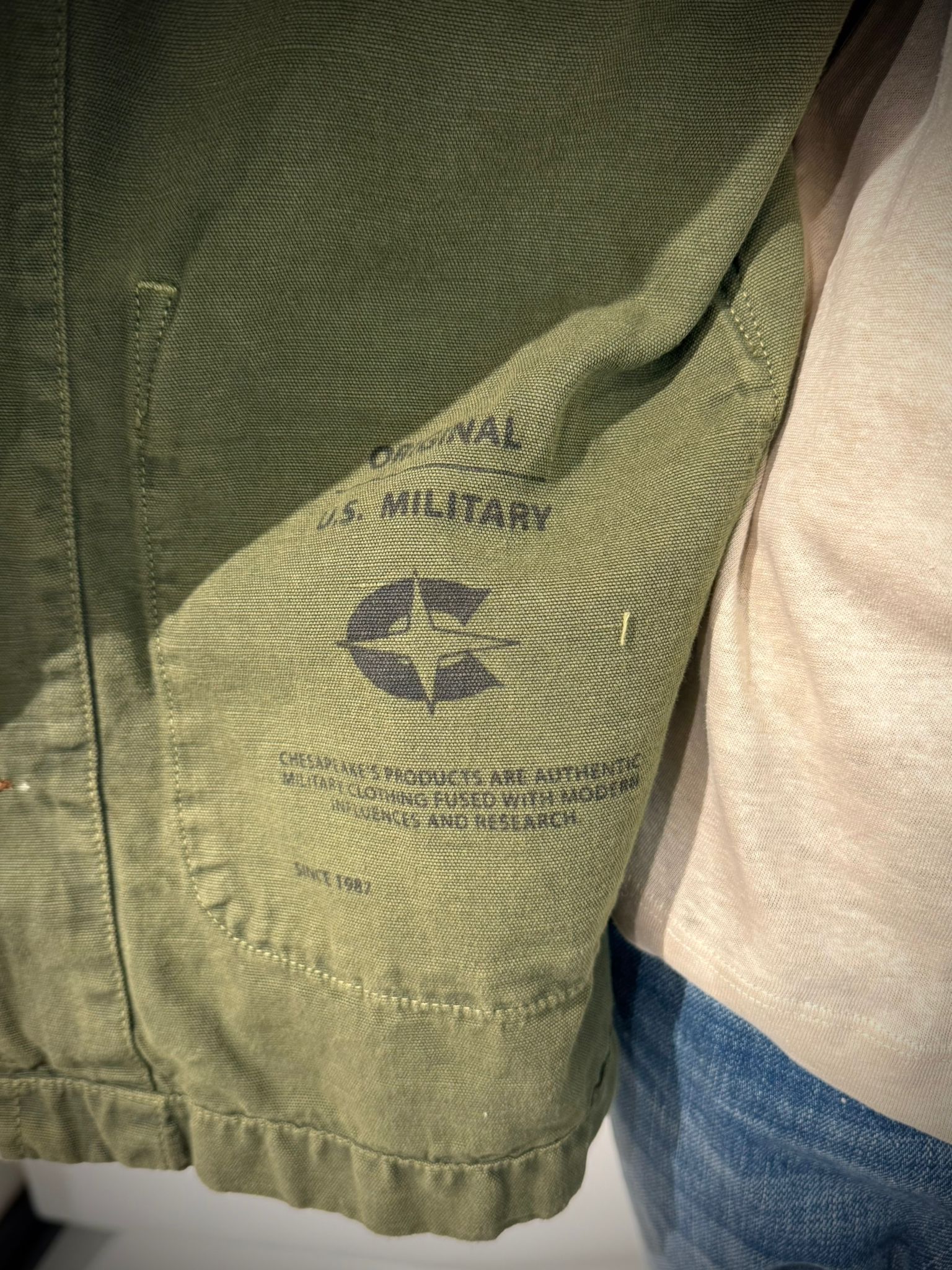US6-ST.MALO Work Jacket Linen Green Man