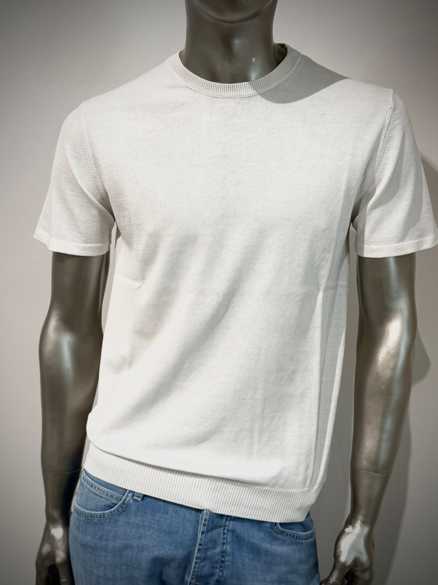 S6-0307 T-Shirt Manica Corta Crepe Bianco Man