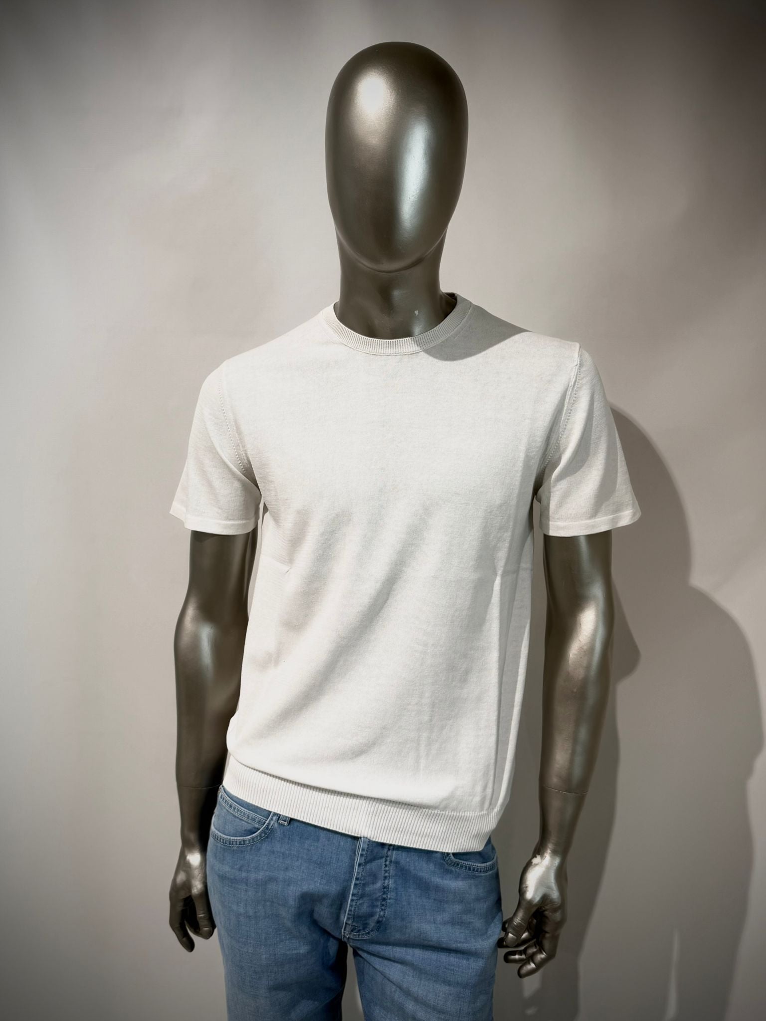 S6-0307 T-Shirt Manica Corta Crepe Bianco Man