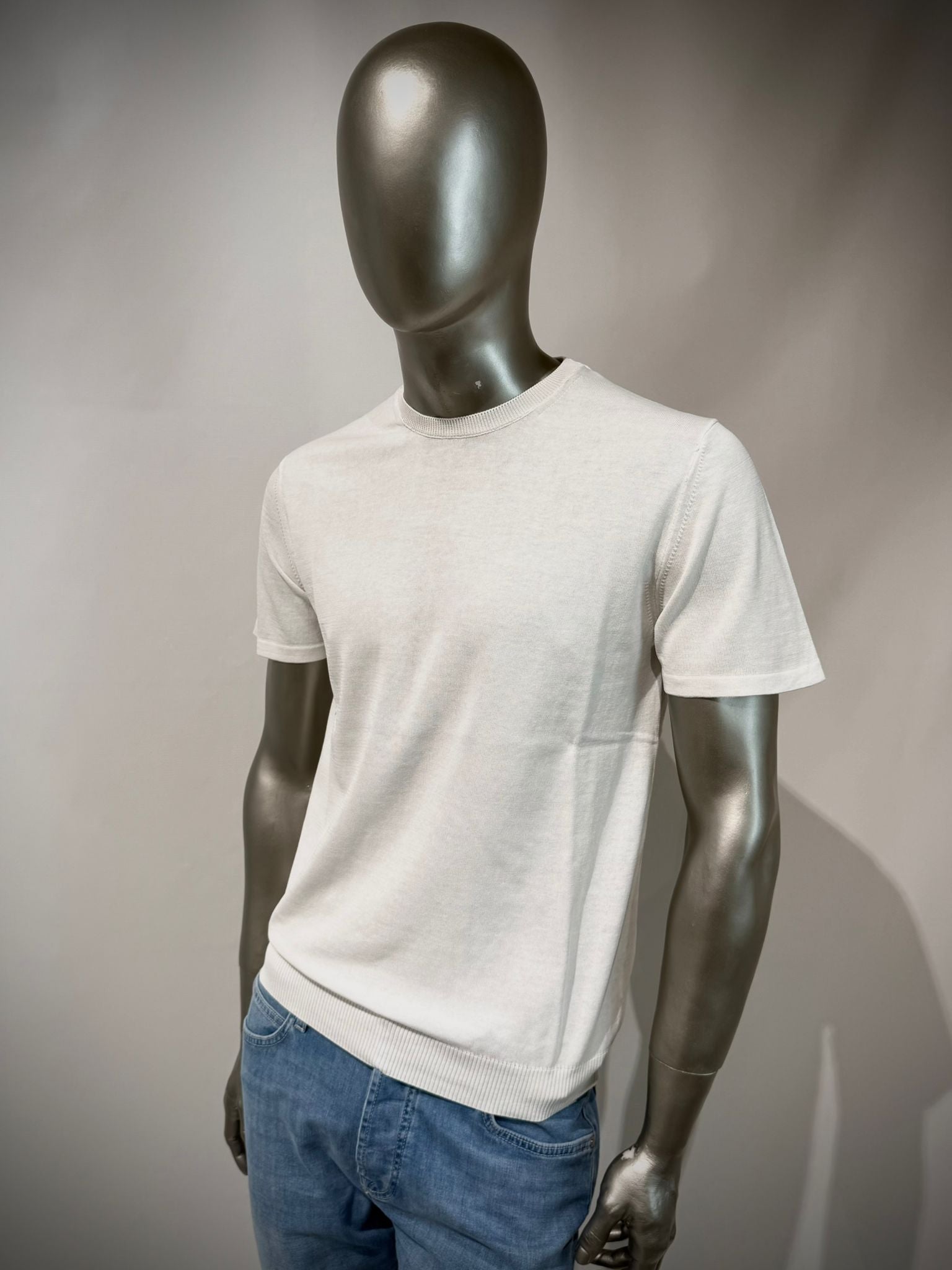S6-0307 T-Shirt Manica Corta Crepe Bianco Man
