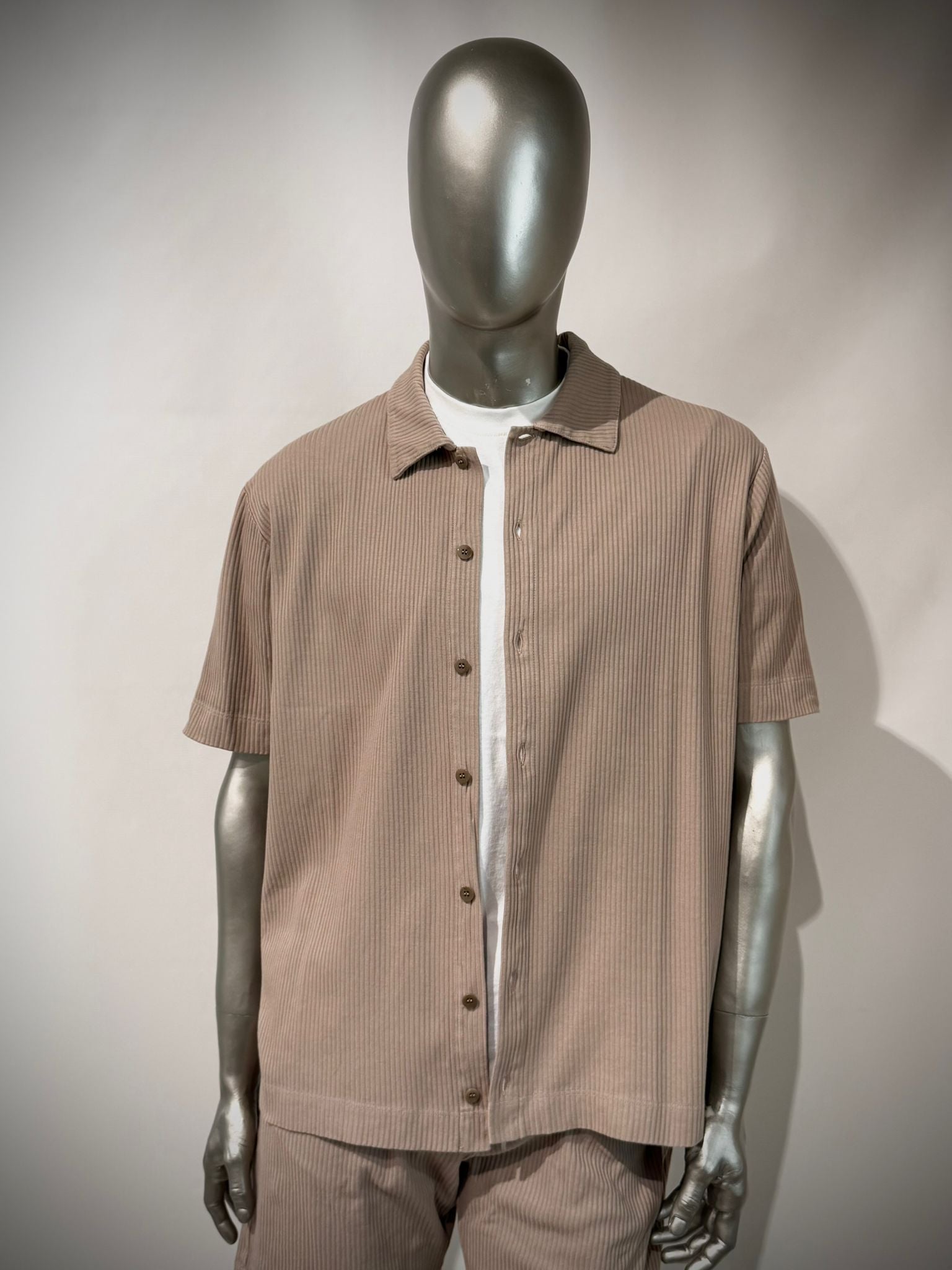 S6-4290 Camicia Manica Corta Costina Fango Man