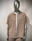 S6-4290 Camicia Manica Corta Costina Fango Man